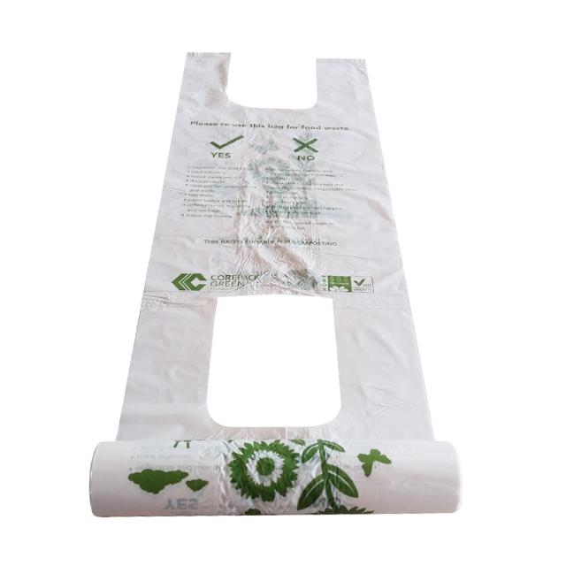 Douane gedrukt de plastic zakbroodje van de maïszetmeelt-shirt met eigen embleem