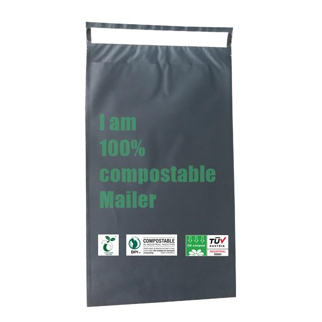 douane gedrukte maïszetmeel gemaakte biologisch afbreekbare composteerbare eco plastic postzakken