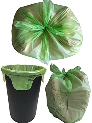 compostzakken, lange keukenvuilniszakken, biologisch afbreekbaar, composteerbaar, het drawstring, bandkleppen, huisvuil
