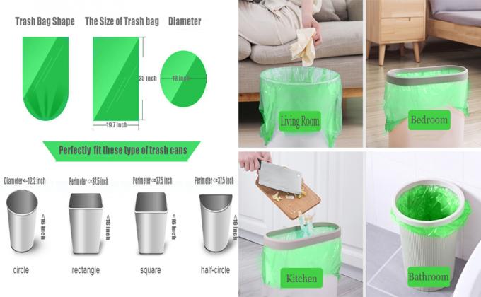 De zak van de BioPlastict-shirt wordt gebruikt die voor haalt voedsel, Composteerbare Beschikbare Biologisch afbreekbare Plastic Zakkenvuilniszak voor Bevroren weg 6