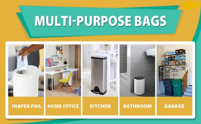 Deze plastic zakken zijn 100% compatibel voor SimpleHuman-Vuilnisbakken en kunnen op veelvoudige gebieden worden gebruikt