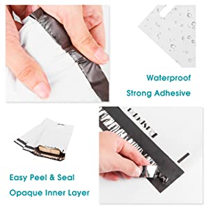Postende Enveloppen, Verschepende Zakken voor Kleding, Handvat Verschepende Zakken 3 Mil Pretty Thick Self Adhesive-Postenveloppen 4