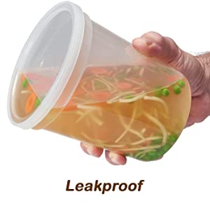 Van het de Delicatessenwinkelvoedsel van de opslagdoos de Opslagcontainers met Deksels 32 Ons, Kwart gallonpak van 24 - Plastic Microwaveable-Container 1