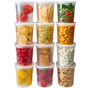 Van het de Delicatessenwinkelvoedsel van de opslagdoos de Opslagcontainers met Deksels 32 Ons, Kwart gallonpak van 24 - Plastic Microwaveable-Container 2