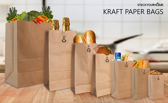 Het Pakpapierzakken van kraftpapier (Telling 250) - Kleine het Pakpapierzakken van Kraftpapier voor Verpakkingslunch - Lege Zakken