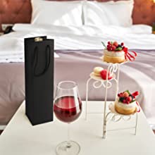 De gouden van de het Haaruitbreiding van de Foliezegel van de de Kleinhandels Verpakkingswijn van Eco het Document van de Zakken Bulkkraftpapier Zakken van de Wijngift met Handvatten 5