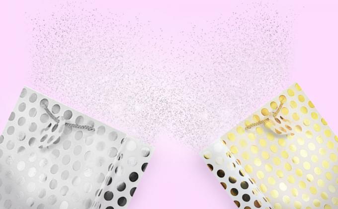 De zilveren Iriserende Middelgrote Giftzakken met Handvatten voor Huwelijken, Verjaardagenpak, Metaal stelt de Verpakkende Zak van de Partijgunst voor 0