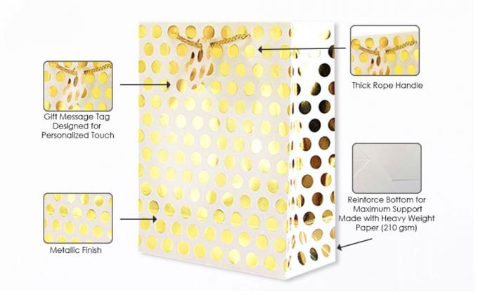 De zilveren Iriserende Middelgrote Giftzakken met Handvatten voor Huwelijken, Verjaardagenpak, Metaal stelt de Verpakkende Zak van de Partijgunst voor 1