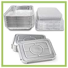 8 x 8 Vierkante Bakselpannen met Plastic de braadpanmozarella van Pan Lids Lasagna Pans Lids van Koepeldeksels Halve