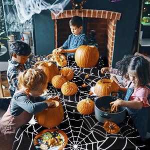 De vinyl van de het Banketgebeurtenis & Partij van Kerstmis Gelukkige Halloween de Tafelkledenlijst van Ployester van de Leveringsdecoratie behandelt picknicks 7