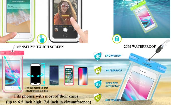 Zak van de het Paktelefoon van de Bagease de Waterdichte Ritssluiting met de Luchtdichte Bescherming van de Ritssluitings Droge Zak voor Watersporten en Avonturenreis 0