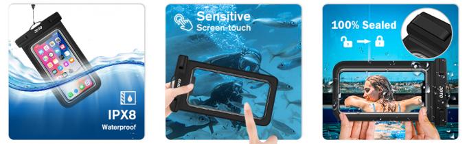 Zak van de het Paktelefoon van de Bagease de Waterdichte Ritssluiting met de Luchtdichte Bescherming van de Ritssluitings Droge Zak voor Watersporten en Avonturenreis 2