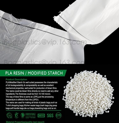Het Vest van het compostmaïszetmeel 100% Composteerbare Bio Chemisch afbreekbare het Winkelen Plastic Zakken, de Composteerbare Ingepakte Zakken van Vietnam het winkelen