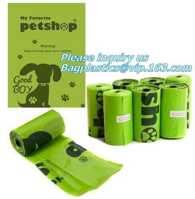 Van de Zakkencat waste pick up clean van het hondachterschip van de de Vuilniszakken Openlucht, Groene Douane het Afvalzakken van Doggie Composteerbare Plastic op Broodje