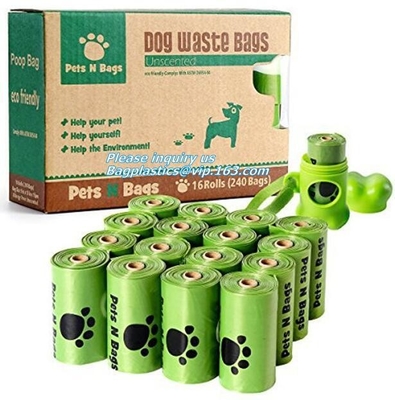 Het Achterschipzakken van de maïszetmeel100% Composteerbare Biologisch afbreekbare Hond, Automaat met Kringloopafvalzak/de Composteerbare Zakken van het Hondafval