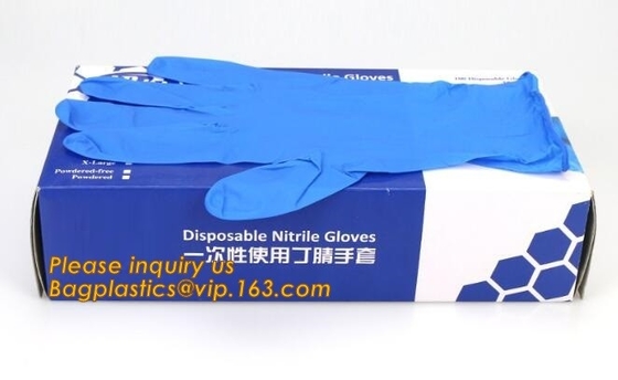 De beschikbare fabrikanten van het nitrilhandschoenen van het poeder vrije zwarte onderzoek, Gekleurd Nitril Gloves Beschikbare Medische Blauwe Pow