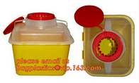 De Doos Beschikbare Plastic Scherpe Container van het het ziekenhuis Medische Afval, gele ronde de baksqu van het vorm0.8l 2L 4L 6L bio medische afval
