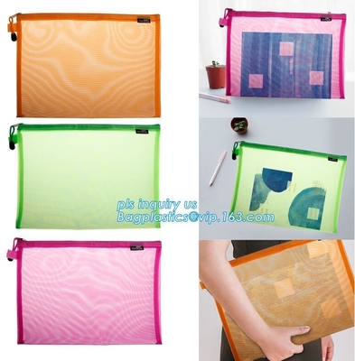 Mesh Zipper Bags, 3 PCs, de Waterbestendige A4-Document Zakken van het het Bureaudocument van de Dossieropslag