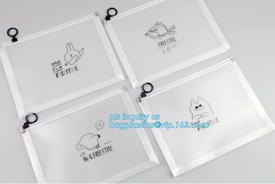 resealable duidelijke vinyl promotie de ritssluitingszak van pvc silder, Pen Bag met Schuifritssluiting, Potloodgeval, kantoorbehoeftenpakket SL