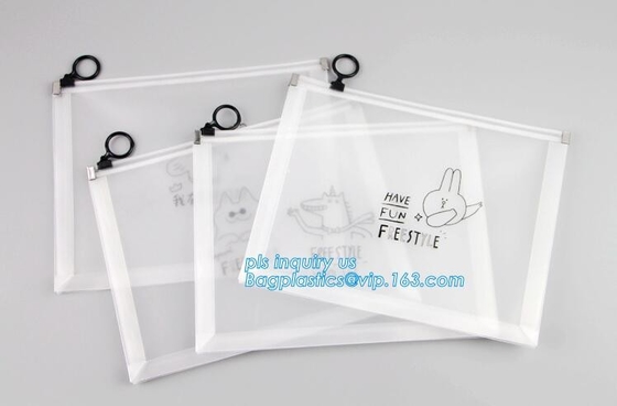 resealable duidelijke vinyl promotie de ritssluitingszak van pvc silder, Pen Bag met Schuifritssluiting, Potloodgeval, kantoorbehoeftenpakket SL