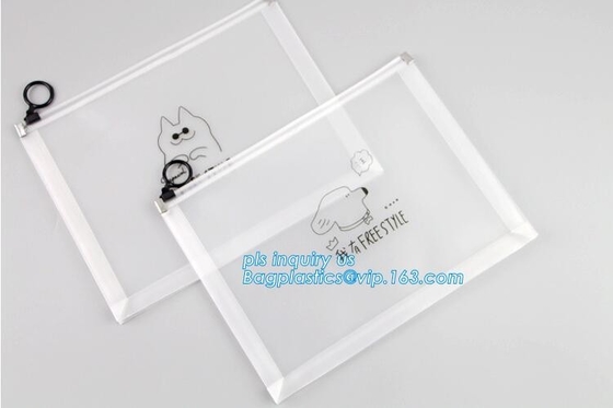 resealable duidelijke vinyl promotie de ritssluitingszak van pvc silder, Pen Bag met Schuifritssluiting, Potloodgeval, kantoorbehoeftenpakket SL