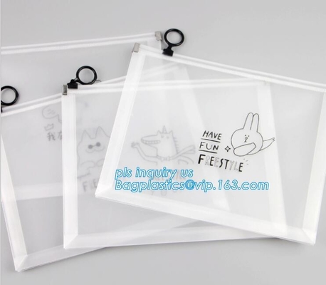 resealable duidelijke vinyl promotie de ritssluitingszak van pvc silder, Pen Bag met Schuifritssluiting, Potloodgeval, kantoorbehoeftenpakket SL