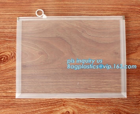 De Verpakkende Zak van de ondergoedbustehouder met Schuifritssluiting Ring Holder, de creatieve plastic zak van kantoorbehoeftenpvc met schuif, schuif zipp
