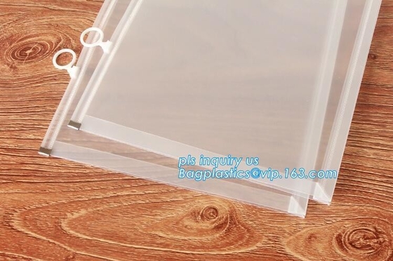De Verpakkende Zak van de ondergoedbustehouder met Schuifritssluiting Ring Holder, de creatieve plastic zak van kantoorbehoeftenpvc met schuif, schuif zipp