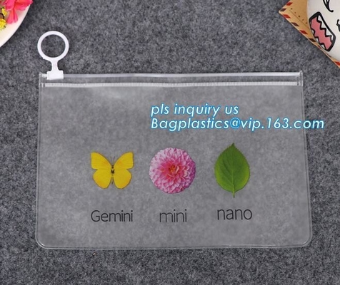 Transparante Kantoorbehoeften Verpakkende Zakken met Schuif, Plastic de Ritssluitingszakken van pvc voor Bustehouderbikini Verpakking, closu van de ritssluitingsschuif