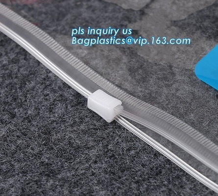 Transparante Kantoorbehoeften Verpakkende Zakken met Schuif, Plastic de Ritssluitingszakken van pvc voor Bustehouderbikini Verpakking, closu van de ritssluitingsschuif