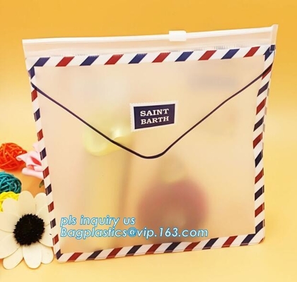 drukte de kosmetische de zak promotiedouane van schuifk pvc plastic zak, het Milieuvriendelijke berijpte duidelijke plastic kledingstuk B van pvc