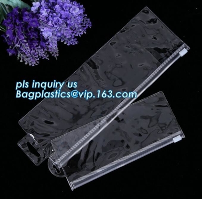 drukte de kosmetische de zak promotiedouane van schuifk pvc plastic zak, het Milieuvriendelijke berijpte duidelijke plastic kledingstuk B van pvc
