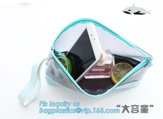 Kleedt de Verpakkende Geschikte Berijpte Zak van pvc EVA Vinyl Slider Top Zipper voor Swimwear, de vinyltoiletry schuif van pvc van de ritssluitingszak