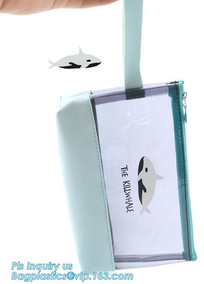 Kleedt de Verpakkende Geschikte Berijpte Zak van pvc EVA Vinyl Slider Top Zipper voor Swimwear, de vinyltoiletry schuif van pvc van de ritssluitingszak