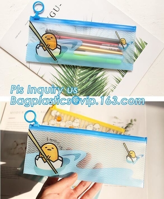 De berijpte Swimwear-toiletry Vinylzak van pvc met Schuif k, ritssluitingszak met hangt gaten &amp; schuif, vinylpvc-ritssluitingszakken