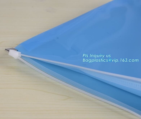 De Zak van pvc EVA Plastic Promotion Gift Packaging met Schuifritssluiting, van het het metaalpit van haakpvc de vinyl verpakkende zak sider, pakket