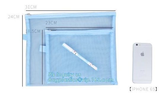 De Zak van pvc EVA Plastic Promotion Gift Packaging met Schuifritssluiting, van het het metaalpit van haakpvc de vinyl verpakkende zak sider, pakket