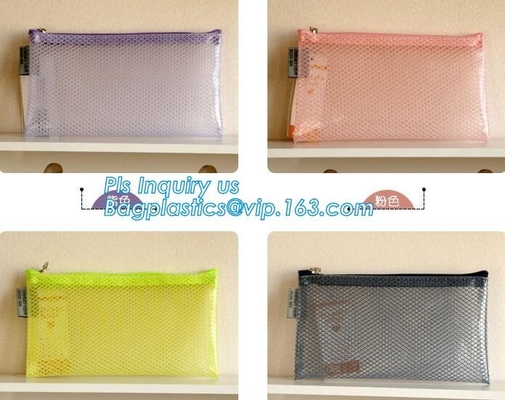 Van het de Ritssluitingsdossier van pvc Mesh File Bag With Closure de de Omslagzak, de Promotie hete Zak van het het Dossierdocument van pvc Plastic met Ritssluiting sluit me