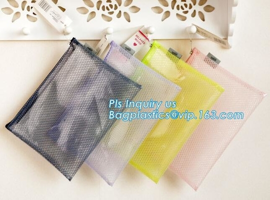 Goedkope aangepaste van de het Dossierzak van de Manier Transparante Envelop pp het documentzak van Mesh Zipper Bag A4, student het indienen netwerkpvc zi