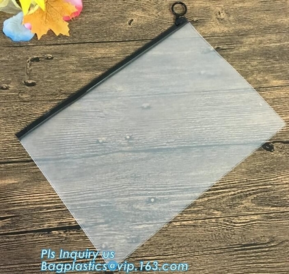 Van de de schuifritssluiting van drukpvc/van EVA de plastic duidelijke swimwear verpakkende zakken, Nylon Ritssluitings Verpakkende Douane Gedrukte Schuif Und