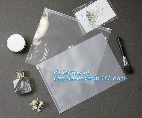 de plastic zak met ritssluiting voor schoonheidsmiddel, de polyzak van het diaslot, die pit opstaat paste de zak van kleurenpvc voor schoonheidsmiddelen aan