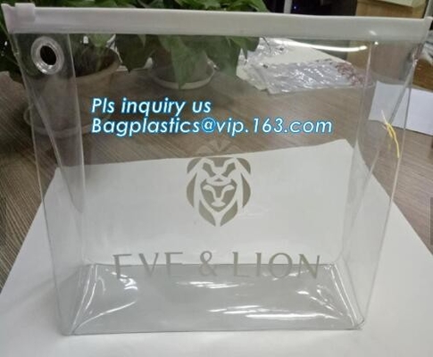 Schoonheidsmiddel dat de Aangepaste Duidelijke pvc-Zak van de Reisschuif/de verpakkende zak van Vervaardigingspvc, verpakkende pvc-zak, schuifritssluiting verpakt