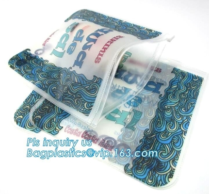resealable het ondergoed verpakkende zakken van de schuifritssluiting met embleem, steen berijpten pvc-de zak plastic zak van de schuifritssluiting met ritssluiting