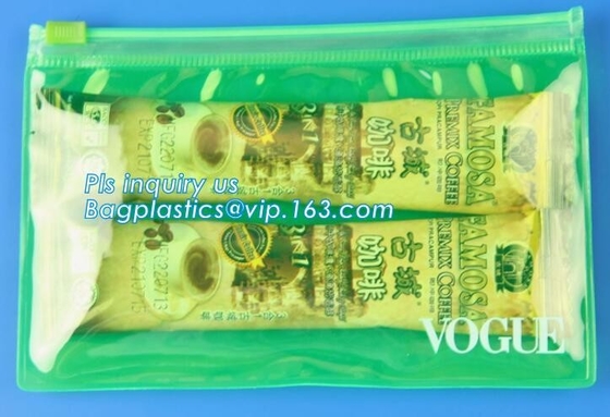 Van de de schuifzak van de stoffenritssluiting professionele vinyl de ritssluitingszak van pvc, de plastic zak van de schuifritssluiting voor verpakking, de zak van de ritssluitingsverpakking