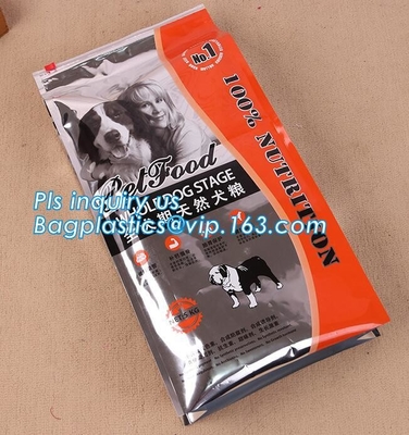 Van de de vierlingverbinding van de schuifritssluiting de zak van het de zak10kg voedsel voor huisdieren, Tin Tie Flat Bottom Coffee Bean Bag/de Vierlingverbinding van de Aluminiumfolie Zijhoekplaat