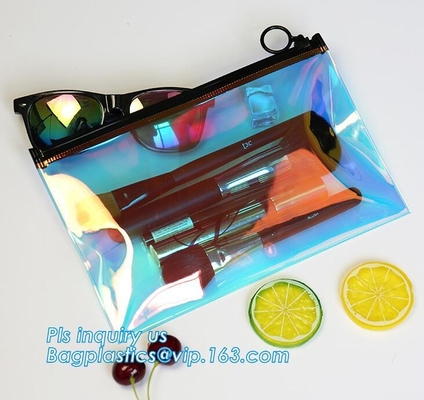 Reclosable PE van de de schuifritssluiting van pvc plastic de opslagzakken, multi van de ritssluitings duidelijke pvc van de kleuren plastic schuif het potloodzak, pvc-ritssluiting