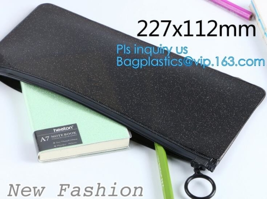 zwarte de ritssluitingszak van de schuifritssluiting, de nylon de reistoiletry van de ritssluitingszak kosmetische zak van make-uppvc, ritssluiting en schuifoem of