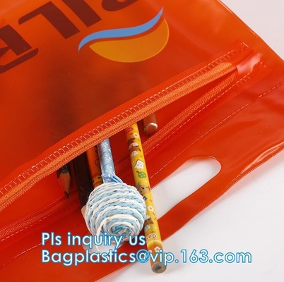 de vinylzak van de het netwerkritssluiting van pvc van a3/van a4/van a5 plastic, de Milieuvriendelijke Vlakke Plastic Zak van de Schuifritssluiting voor Document of Swimwear, zi