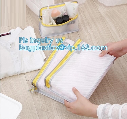 Nylon Mesh Makeup Bag Ladies Cosmetic-Zak, nylon netwerkstof/netwerk kosmetische zak, Promotiemesh cosmetic bag
