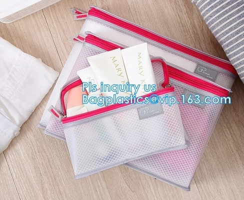 Nylon Mesh Makeup Bag Ladies Cosmetic-Zak, nylon netwerkstof/netwerk kosmetische zak, Promotiemesh cosmetic bag